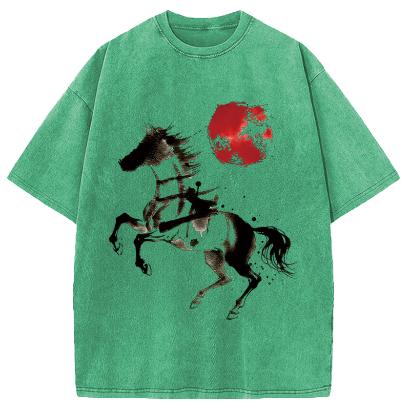 Modecanvas Spirit of the Horse DTG Printing Washed T-Shirt