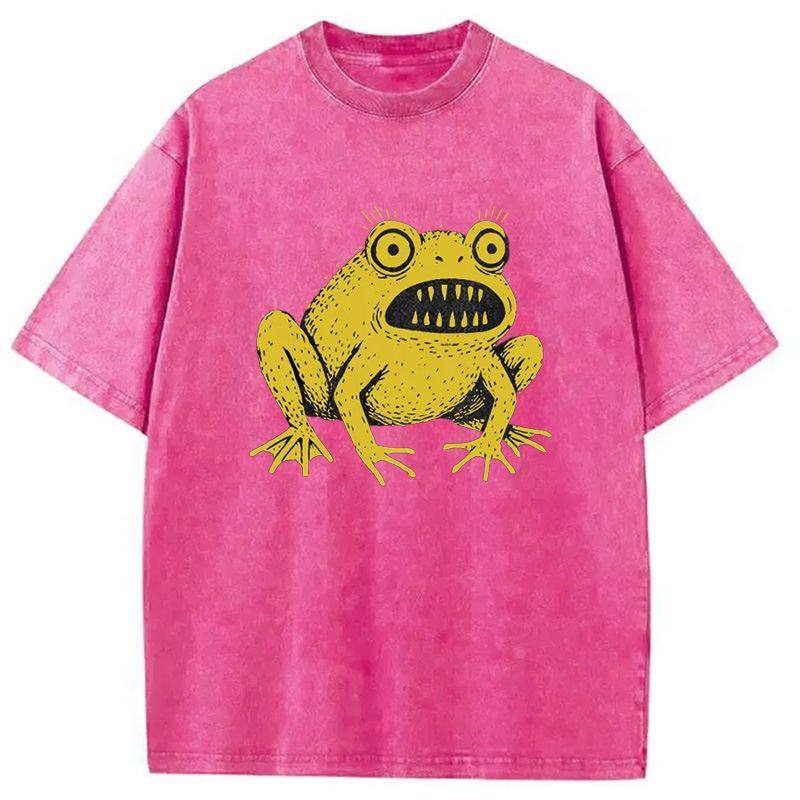 Modecanvas Horrible Japanese Frog Vintage Washed T-Shirt