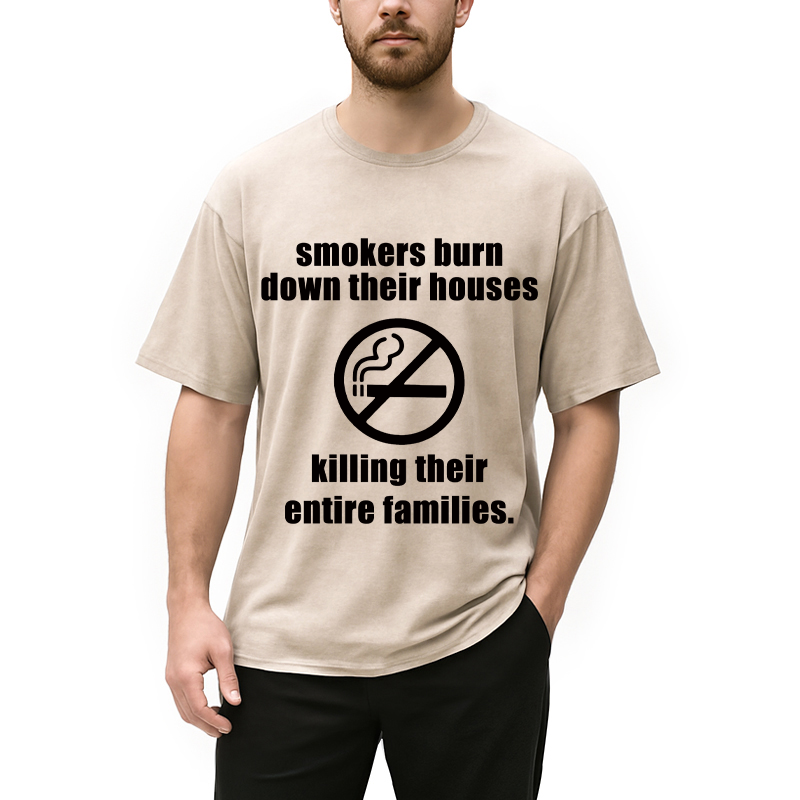 Modecanvas No Smokers DTG Printing Washed T-Shirt