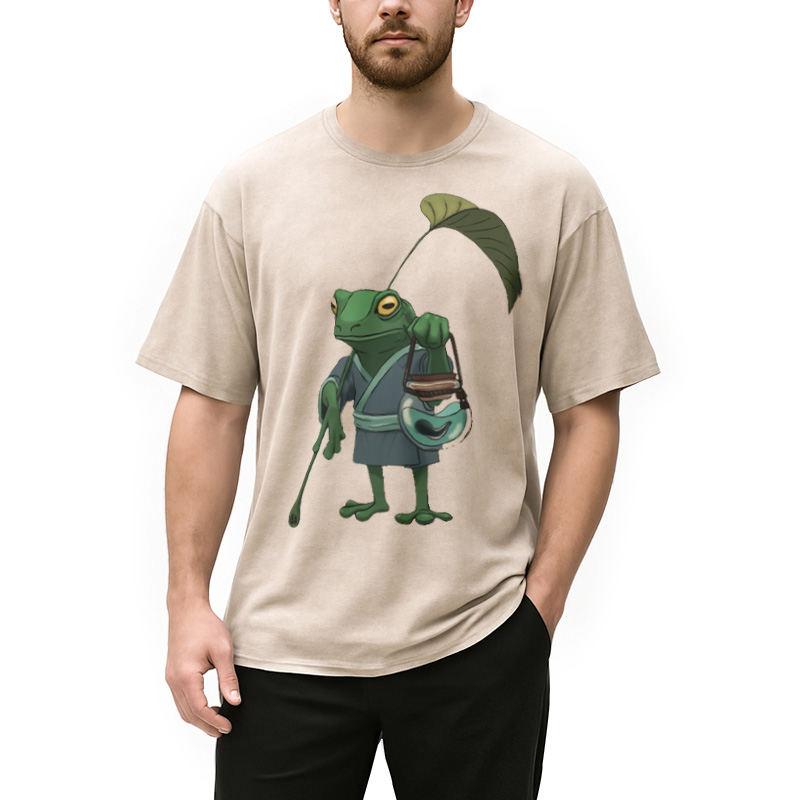 Modecanvas A Frog and His Son Washed T-Shirt