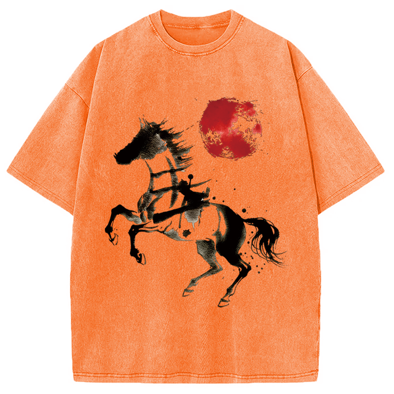 Modecanvas Spirit of the Horse DTG Printing Washed T-Shirt