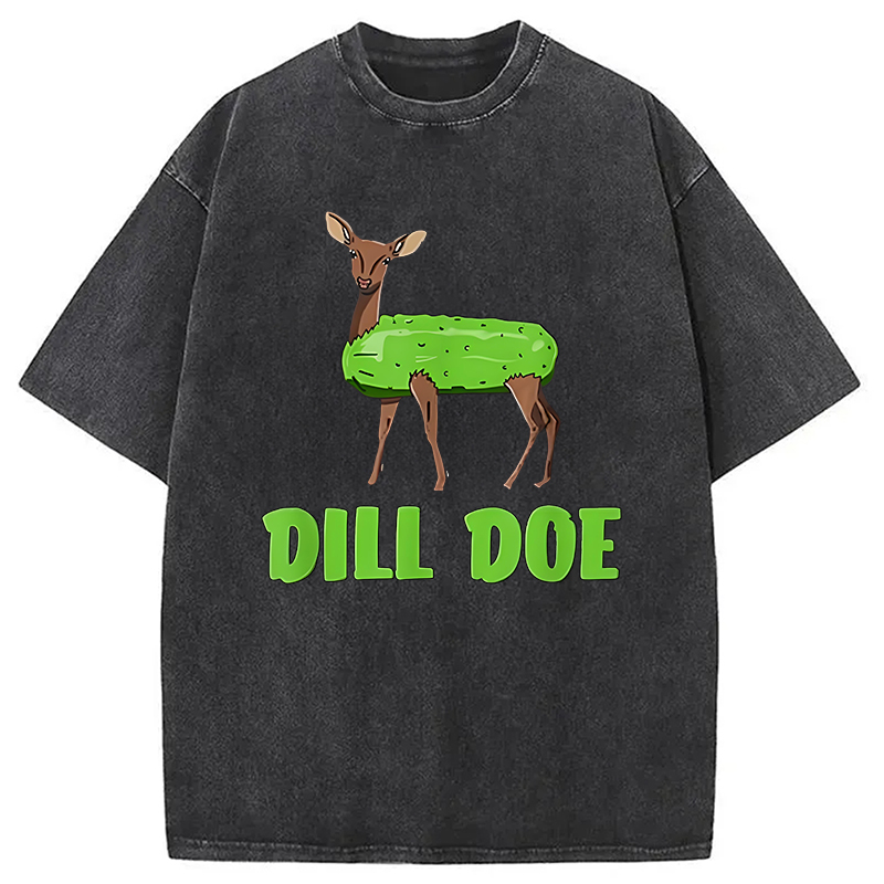 Modecanvas Funny Dill Doe Pun Washed T-Shirt