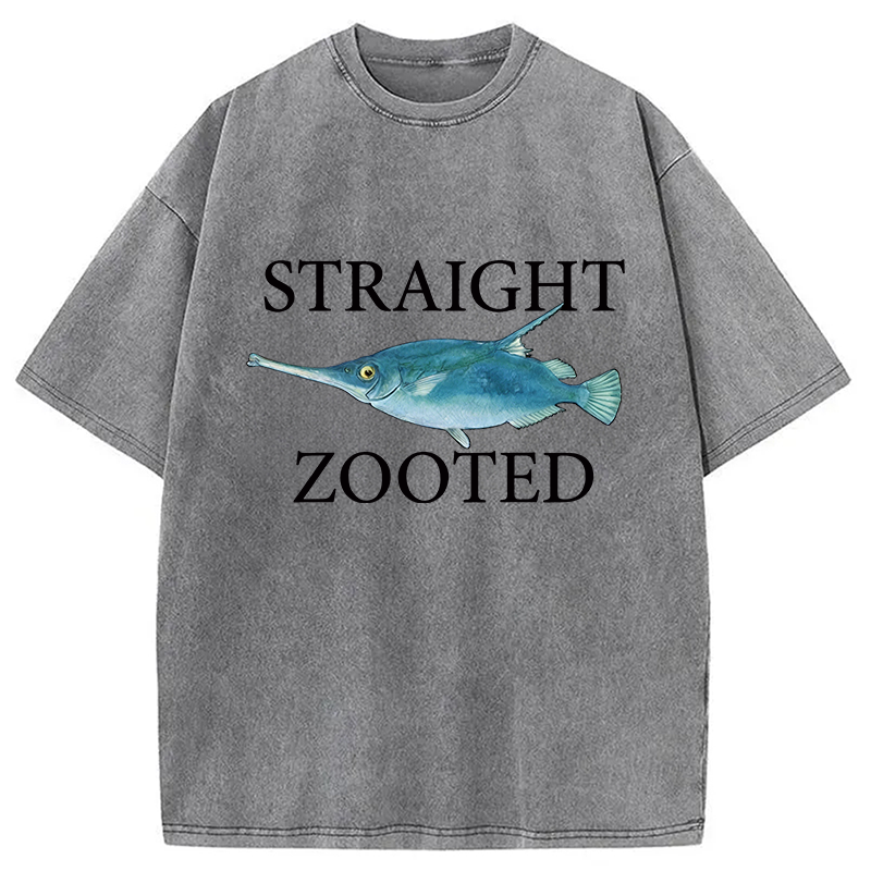 Modecanvas Straight Zooted DTG Printing Washed T-Shirt