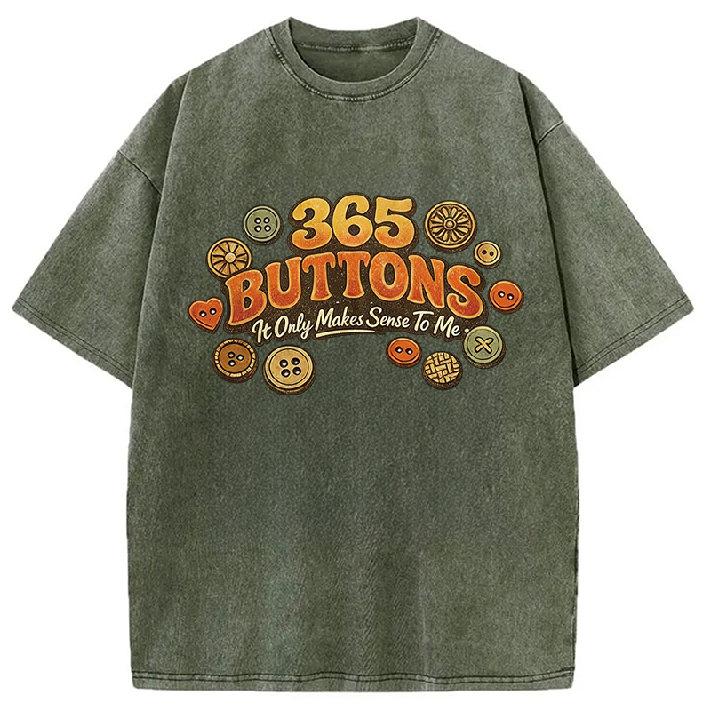 Modecanvas 365 Buttons Meme Retro DTG Printing Washed T-Shirt