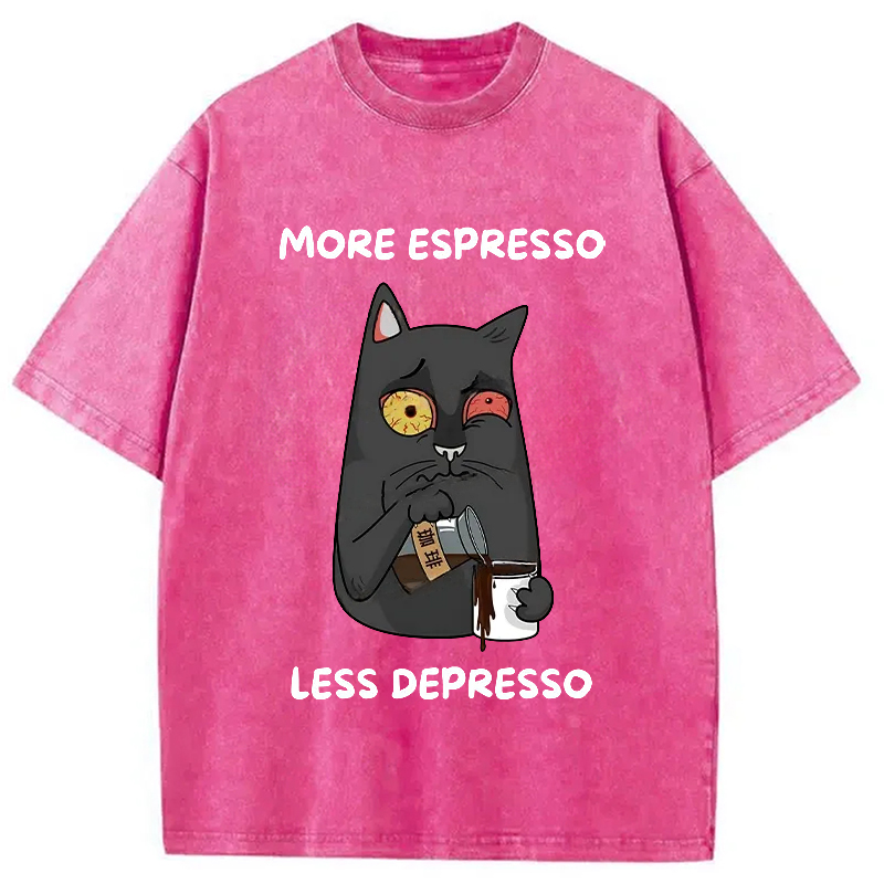 Modecanvas Japan More Espresso Less Depresso Washed T-Shirt