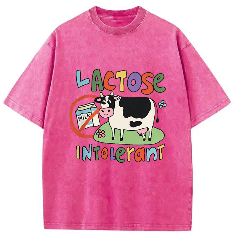 Modecanvas Lactose Intolerant Funny Meme DTG Printing Washed T-Shirt