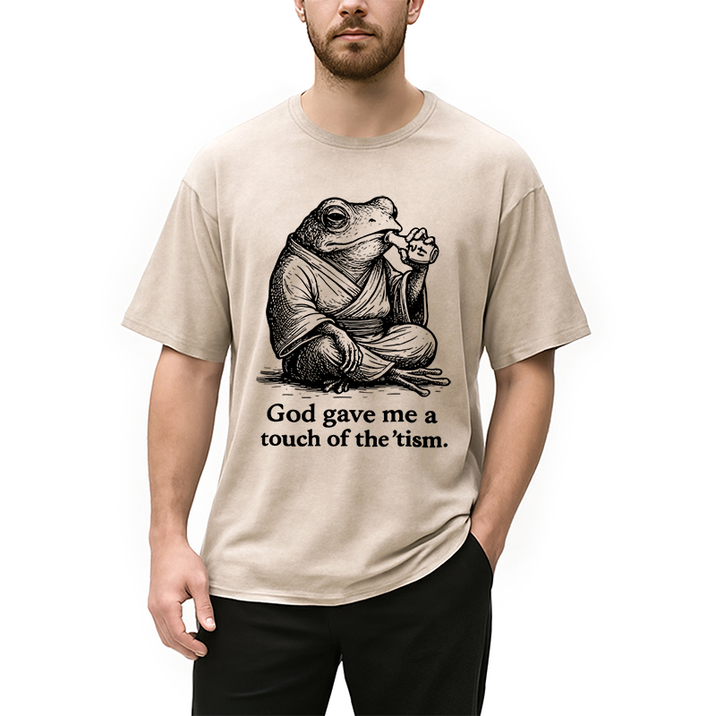 Modecanvas God Gave Me A Touch Of The tism Washed T-Shirt