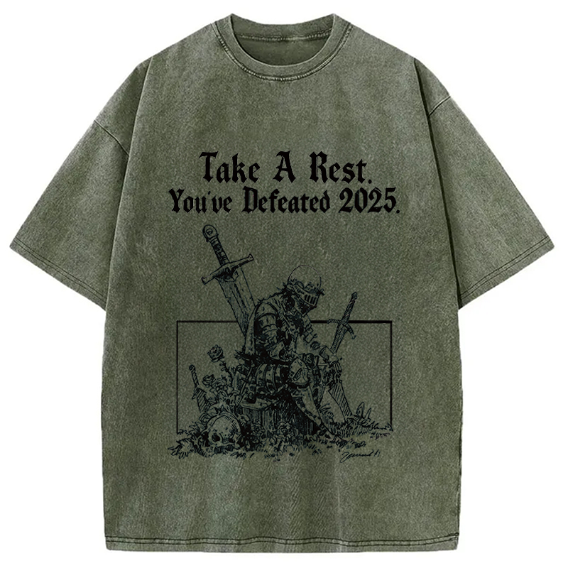 Modecanvas Take A Rest DTG Printing Washed T-Shirt