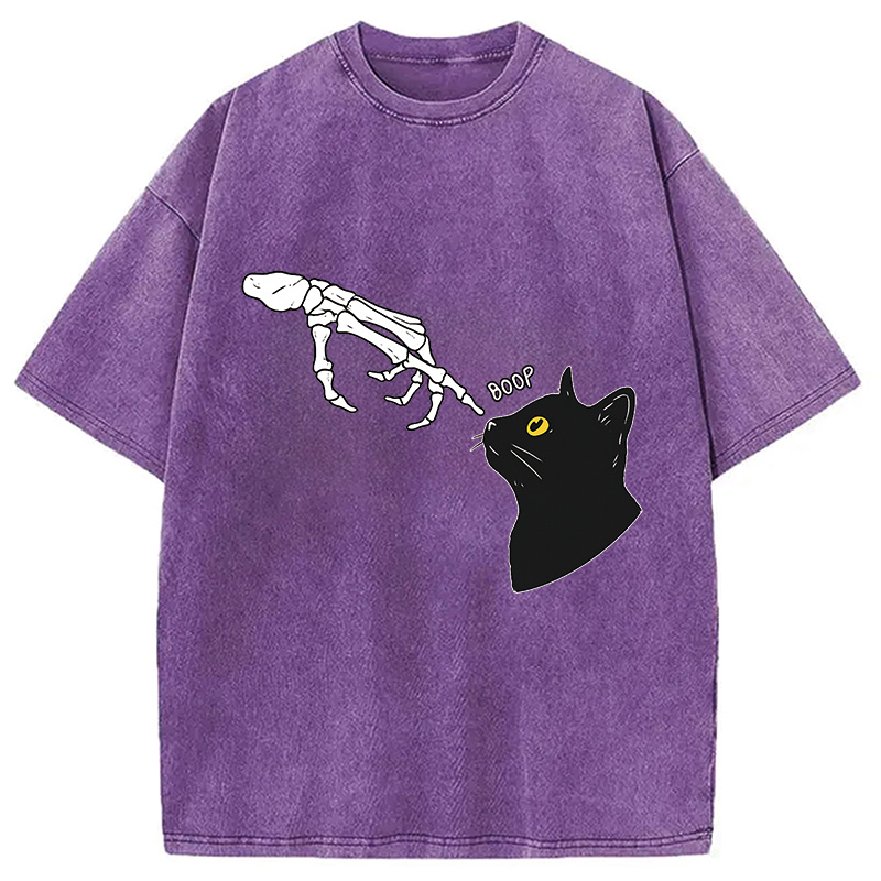 Modecanvas Cat Spooky Boop Washed T-Shirt