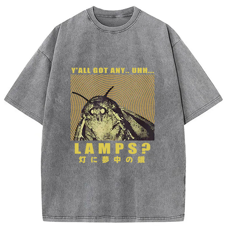 Modecanvas Moth Obsessed With The Light Washed T-Shirt-modecanvas
