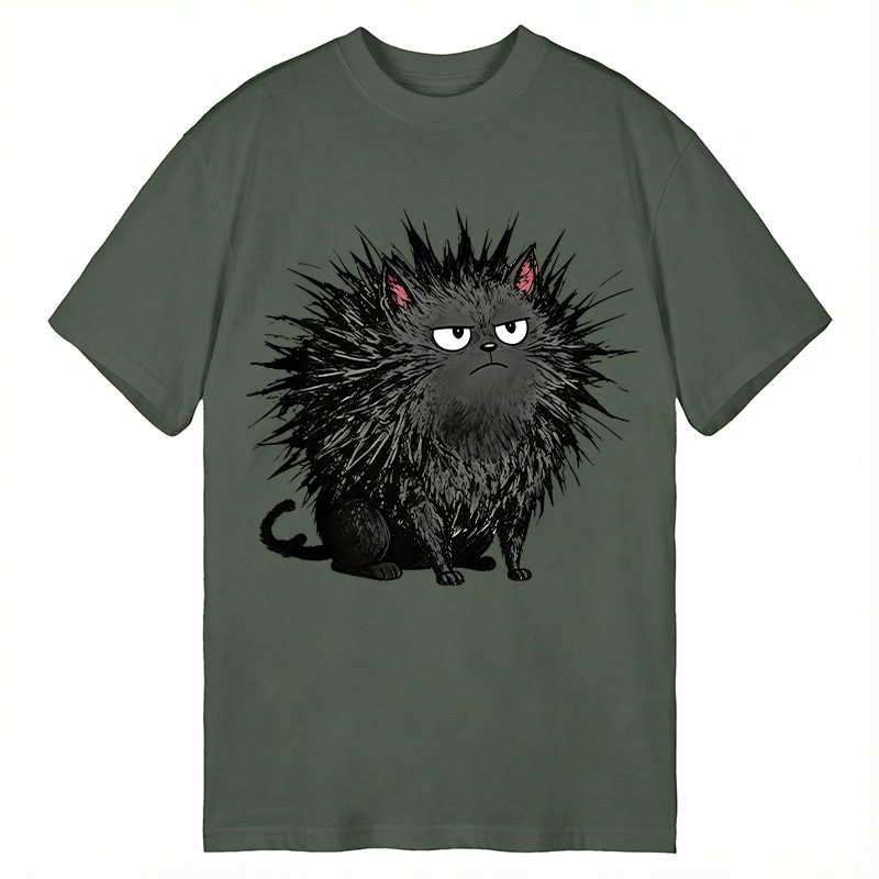 Modecanvas Feral Cat Having A Total Meltdown DTG Printing Classic T-Shirt-modecanvas