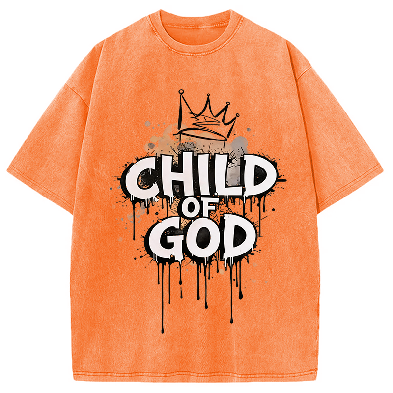 Modecanvas Child Of God DTG Printing Washed T-Shirt