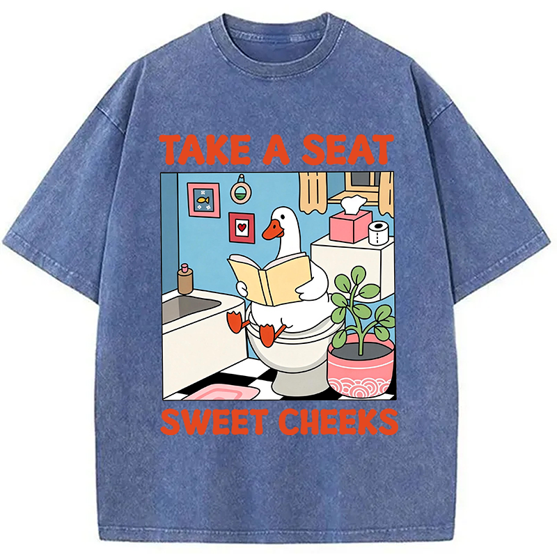 Modecanvas Take A Seat DTG Printing Washed T-Shirt