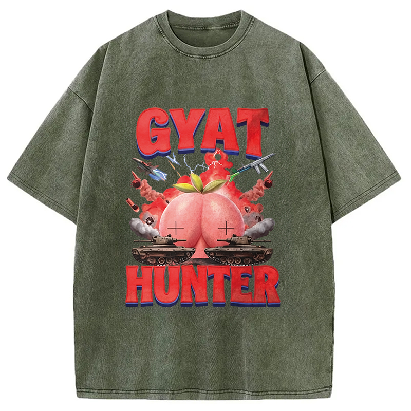 Modecanvas Gyat Hunter DTG Printing Washed T-Shirt
