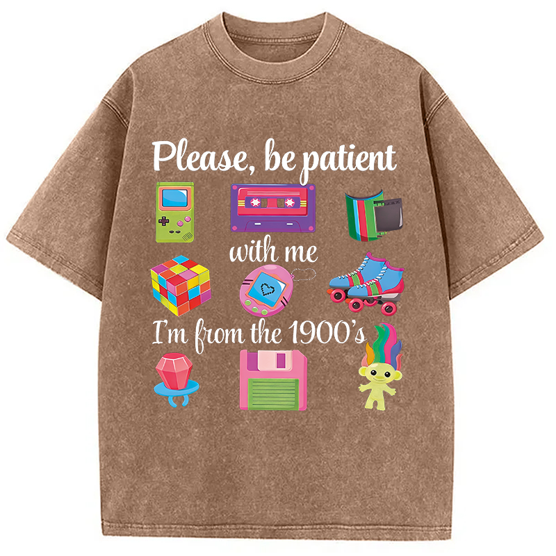 Modecanvas Please Be Patient Washed T-Shirt-modecanvas