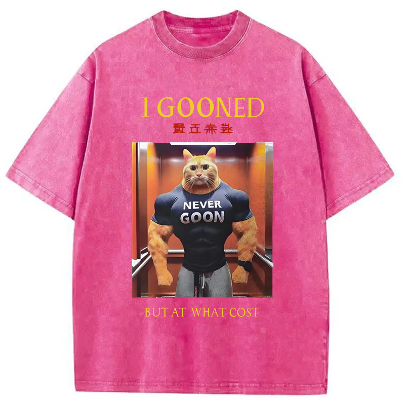 Modecanvas I Gooned but at What Cost Funny Washed T-Shirt
