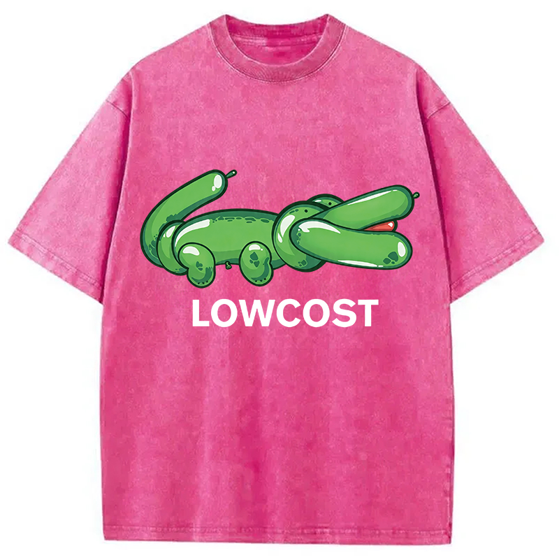 Modecanvas LOWCOST Funny Crocodile DTG Printing Washed T-Shirt