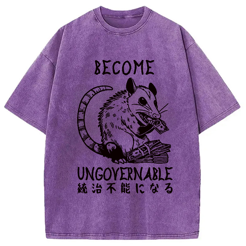 Modecanvas Ungovernable Opossum Washed T-Shirt
