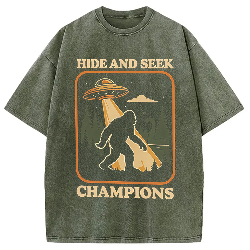 Modecanvas Hide And Seek DTG Printing Washed T-Shirt