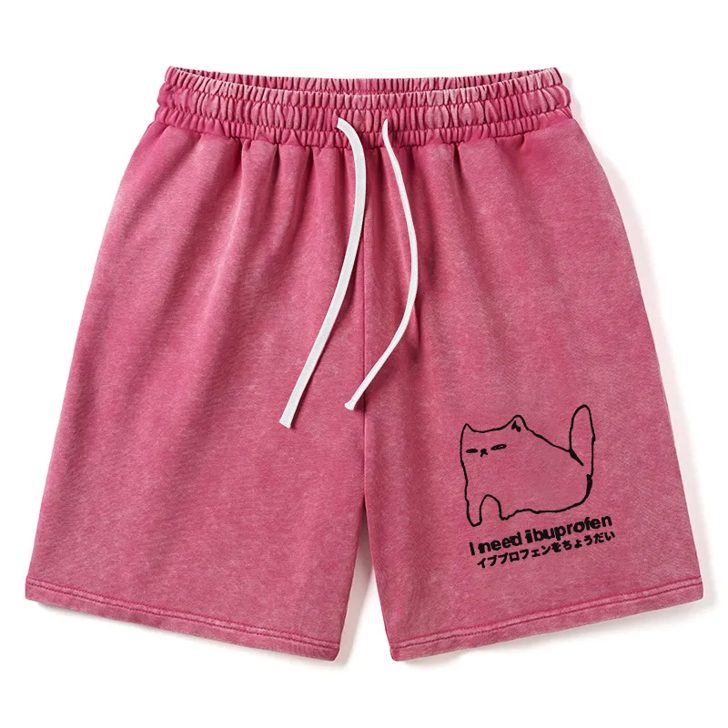 Modecanvas I Need Ibuprofen Cat Washed Short
