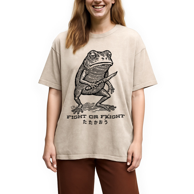 Modecanvas Fighting Frog Washed T-Shirt
