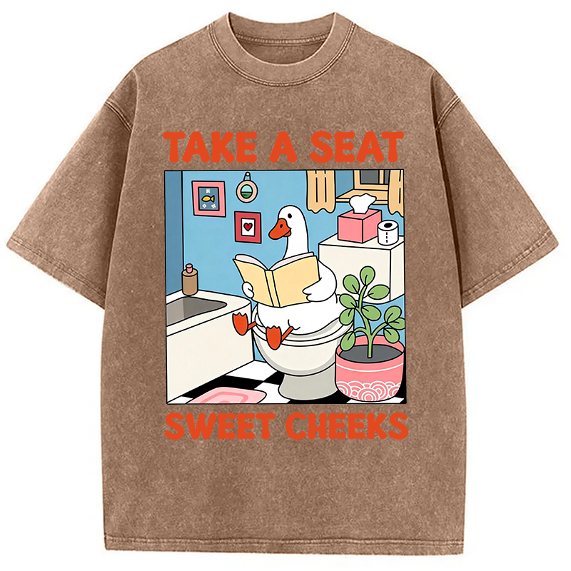 Modecanvas Take A Seat DTG Printing Washed T-Shirt