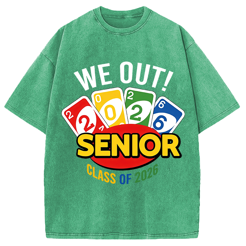 Modecanvas We Out Senior Class of 2026 DTG Printing Washed T-Shirt