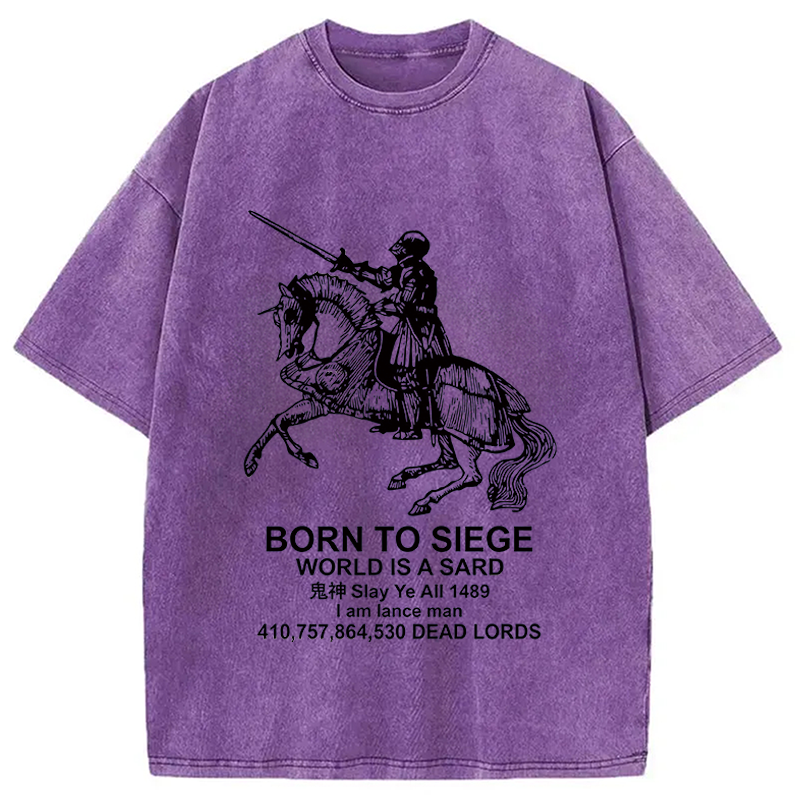 Modecanvas Born To Siege DTG Printing Washed T-Shirt
