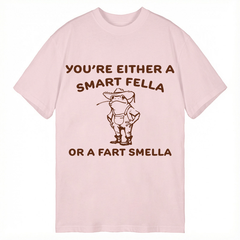 Modecanvas Are You A Smart Fella Or Fart Smella? Cowboy Frog DTG Printing Classic T-Shirt-modecanvas