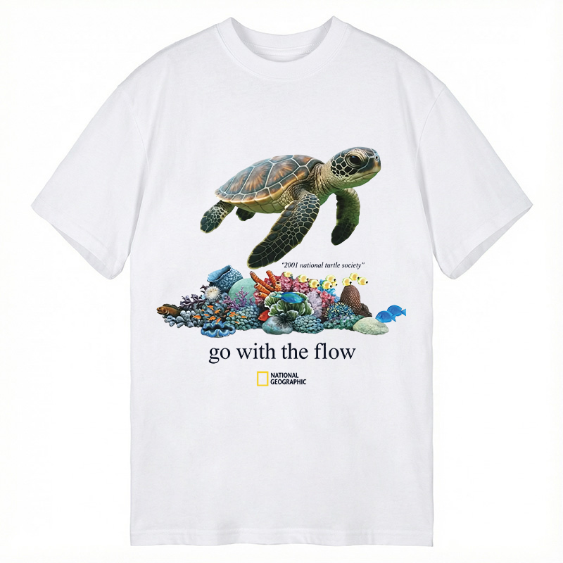 Modecanvas Go With The Flow 2001 DTG Printing Classic T-Shirt-modecanvas