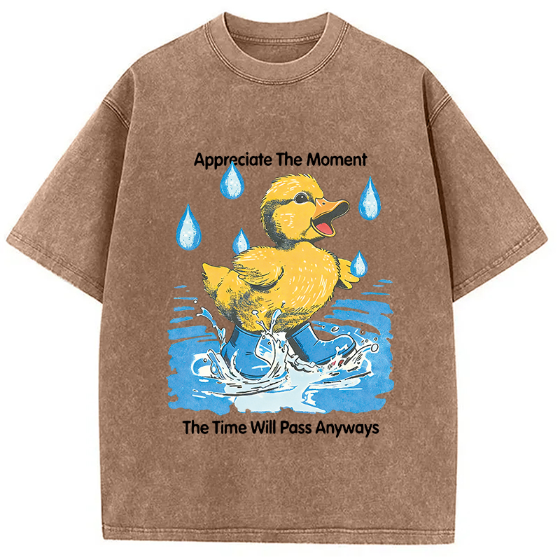 Modecanvas Appreciate The Moment DTG Printing Washed T-Shirt