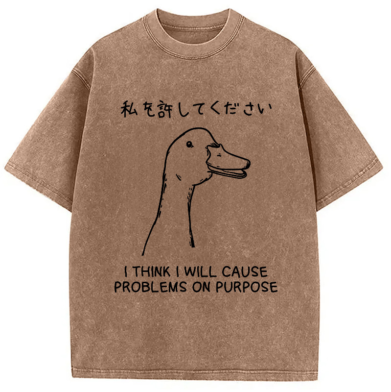 Modecanvas Stupid Goose Funny Japan Washed T-Shirt
