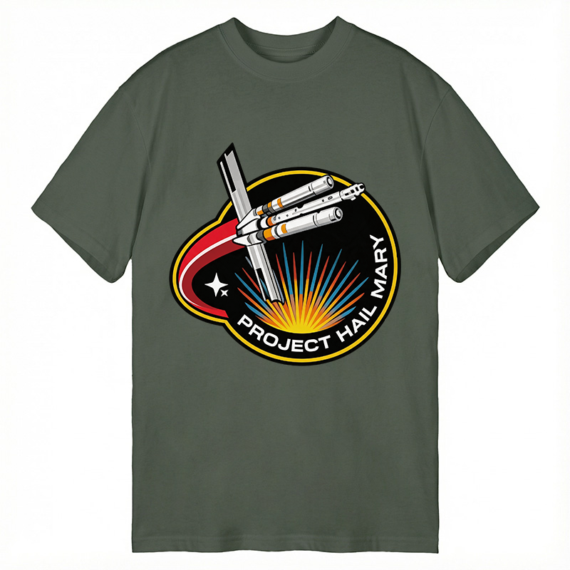 Modecanvas Space Rescue Mission Geek Retro Ringer DTG Printing Classic T-Shirt-modecanvas
