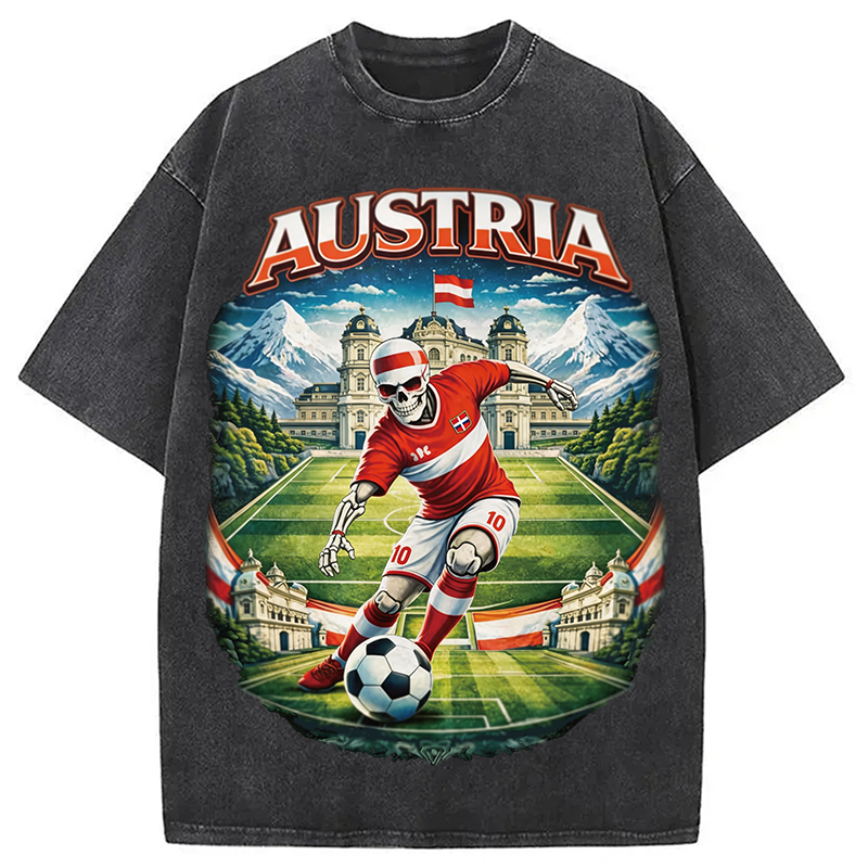 Modecanvas Austria Soccer DTG Printing Washed T-Shirt
