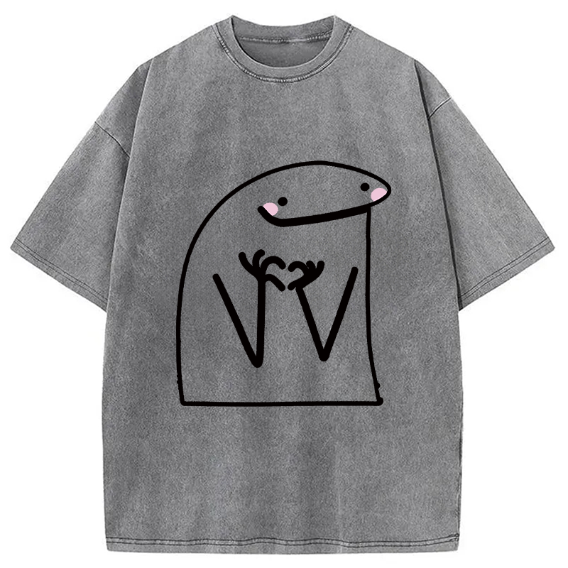 Modecanvas Lovely Flork DTG Printing Washed T-Shirt