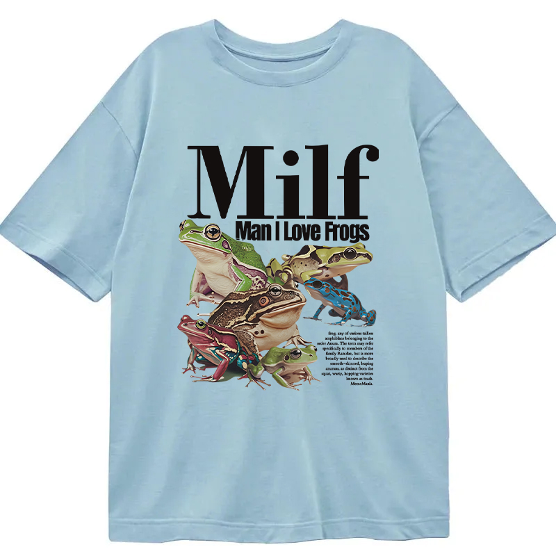 Modecanvas Man I Love Frogs Meme DTG Printing Classic T-Shirt-modecanvas