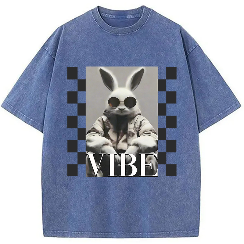 Modecanvas Bunny Vibe Easter DTG Printing Washed T-Shirt