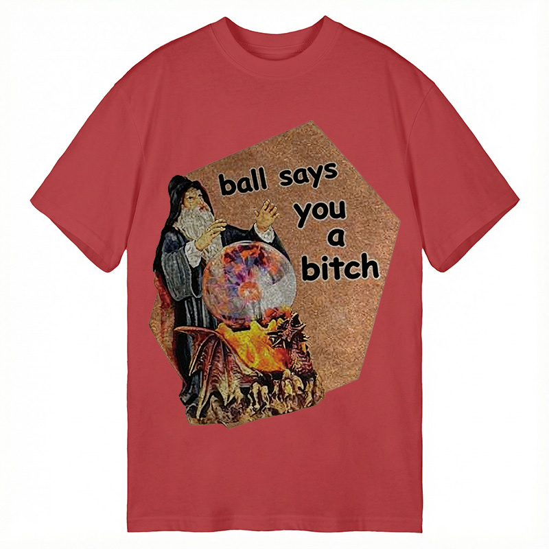 Modecanvas Ball Says You A Bitch Meme DTG Printing Classic T-Shirt-modecanvas