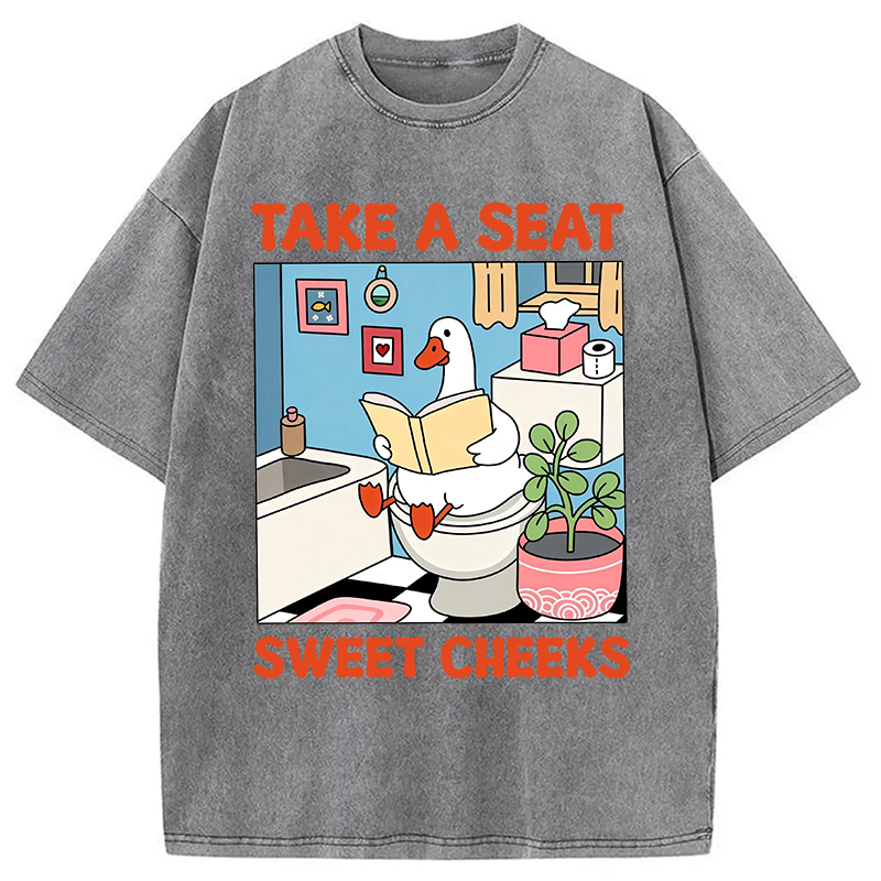 Modecanvas Take A Seat DTG Printing Washed T-Shirt