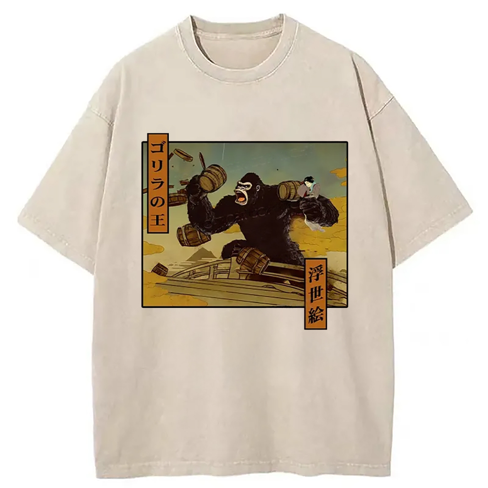 Modecanvas The Gorilla King Japanese Washed T-Shirt