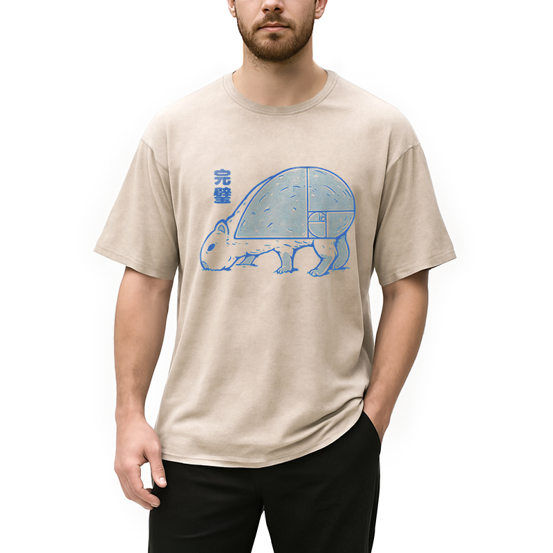 Modecanvas Capy Perfect Butt DTG Printing Washed T-Shirt