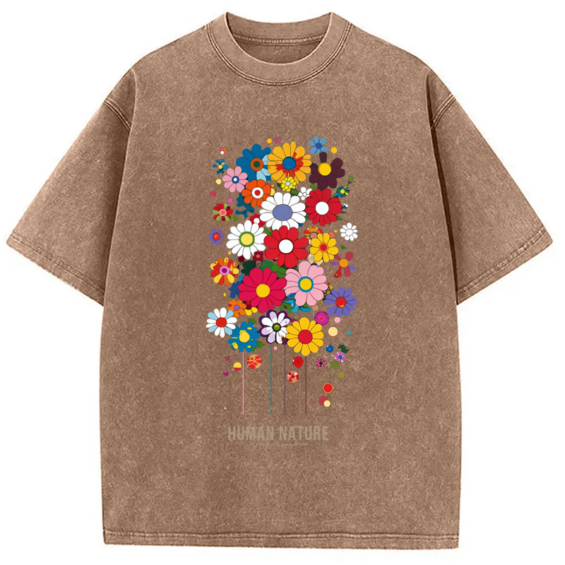 Modecanvas Flower Human Nature Washed T-Shirt