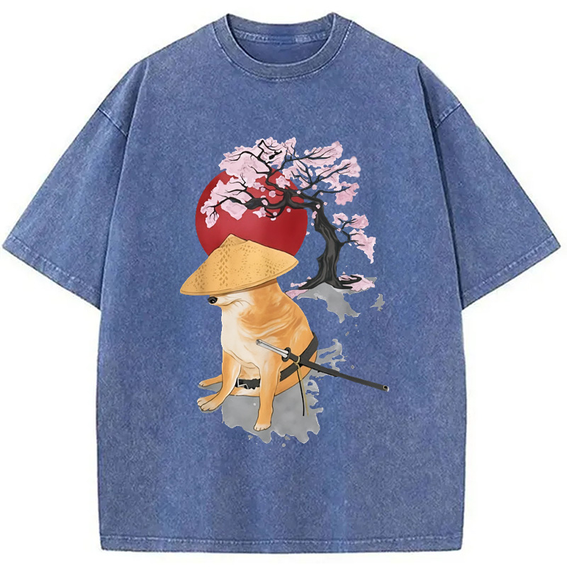 Modecanvas Meme Cheems Japones Japanese Washed T-Shirt