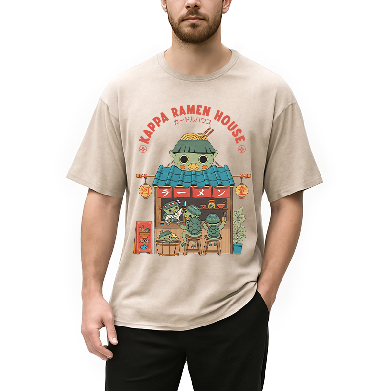Modecanvas Kappa Ramen House DTG Printing Washed T-Shirt