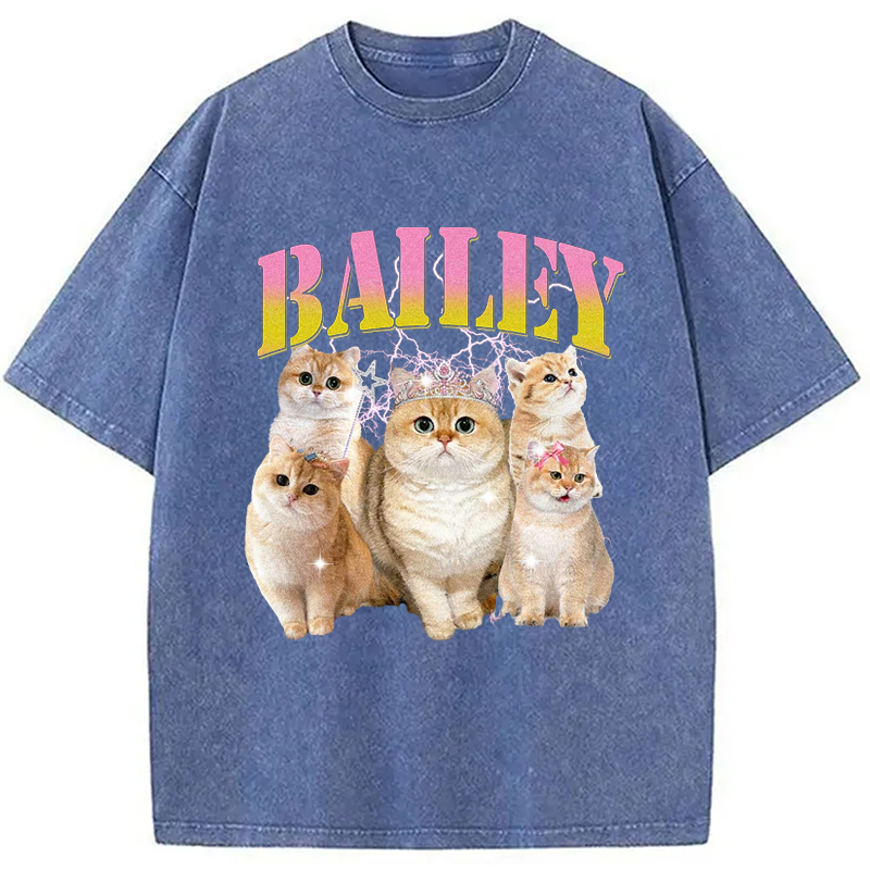 Modecanvas Cute Cat Meme Washed T-Shirt