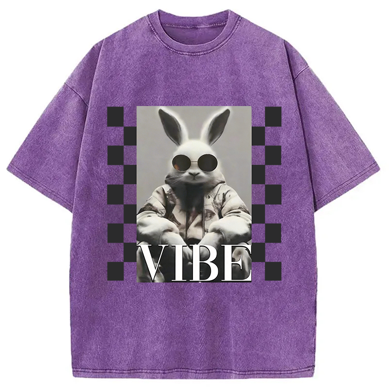 Modecanvas Bunny Vibe Easter DTG Printing Washed T-Shirt
