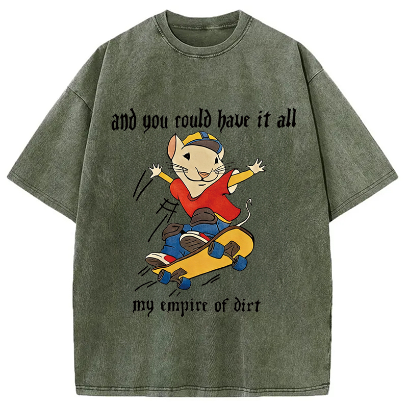 Modecanvas You Could Have It All Rat DTG Printing Washed T-Shirt