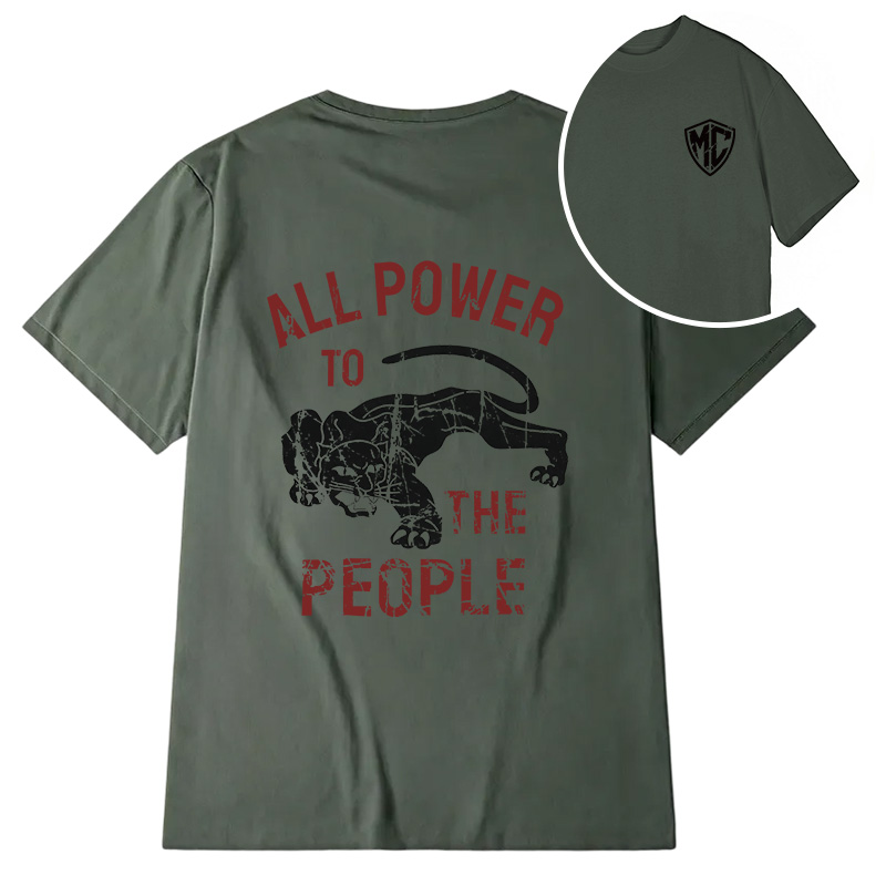 Modecanvas Defense All Power to The People DTG Printing Back Classic T-Shirt
