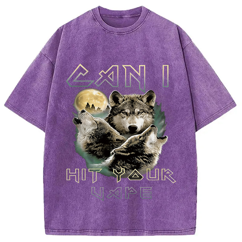 Modecanvas Can I Hit Your Vape Meme DTG Printing Washed T-Shirt