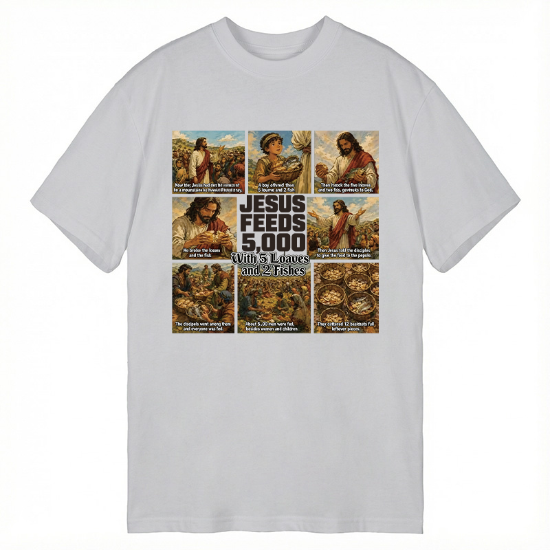 Modecanvas Jesus Feeds 5000 DTG Printing Classic T-Shirt-modecanvas